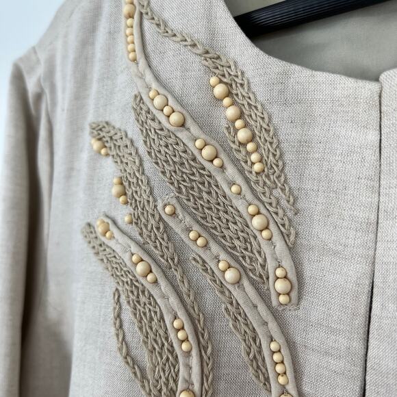 Coldwater Creek LINEN BLEND Womens Plus Size 16 Blazer Jacket Blouse Shirt Top - Picture 4 of 11